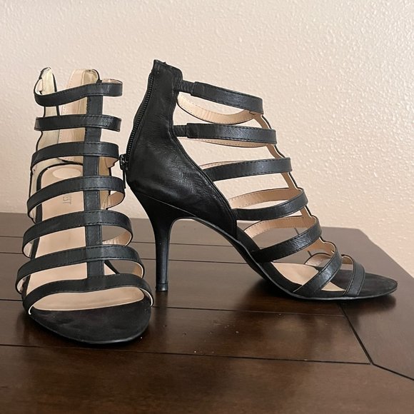 Nine West Gladiator Cage Ankle Booties - Black - 8M - Picture 1 of 6